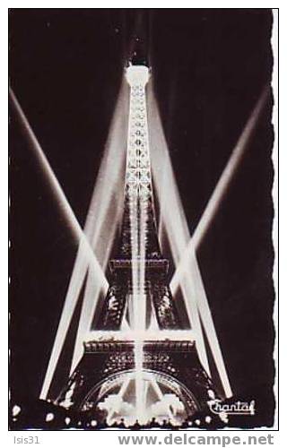 Dép 75 - Paris - Arrondissement: 07 - réf : 12 - La Tour Eiffel illuminée - bon état - Semi moderne petit format
