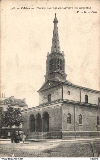 Paris CPA Eglise Saint Jean Baptiste de Grenelle