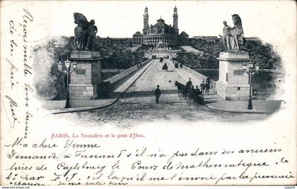 Paris CPA Trocadero et pont d'Iena