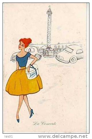 Dép 75 - Dessin - Femmes - Mode - RF5919 - Paris - Arrondissement: 08 - La Concorde  - état