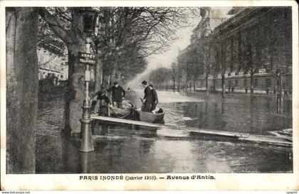 Paris 8 - Avenue d'Antin - Inonde janvier 1910 CPA