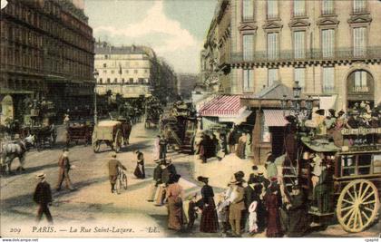 Paris - 8 - Rue Saint Lazare - CPA