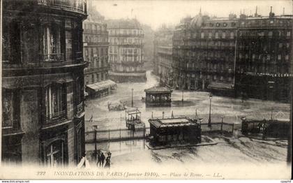 Paris CPA Inondations 1910 Place de Rome
