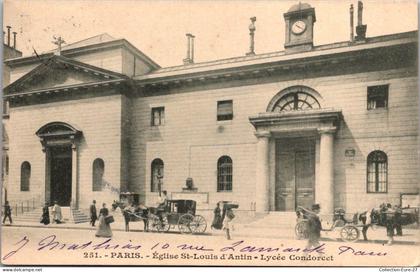 (17/09/25) 75-CPA PARIS - 9ème ARRONDISSEMENT - EGLISE SAINT-LOUIS D'ANTIN - LYCEE CONDORCET