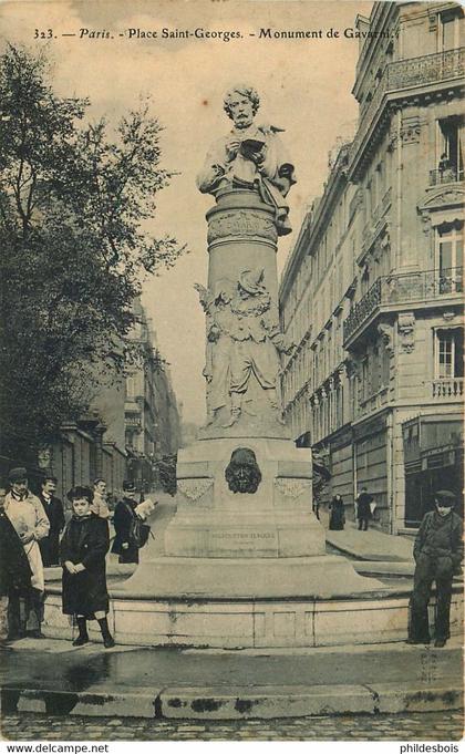 PARIS  arrondissement 09  Place Saint georges  MONUMENT de Gavarni