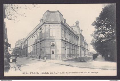 FRANCE, Postcard, Paris, Town Hall of the XVI Arrondissement, rue de la Pompe