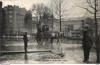 Paris - 16 - Inondations de Paris 1910 - Rue Gros - CPA
