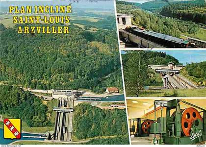57 - Saint Louis - Arzviller - Le plan incliné transversal - Ascenseur à Bateaux - Multivues - Blasons - CPM - Voir Scan