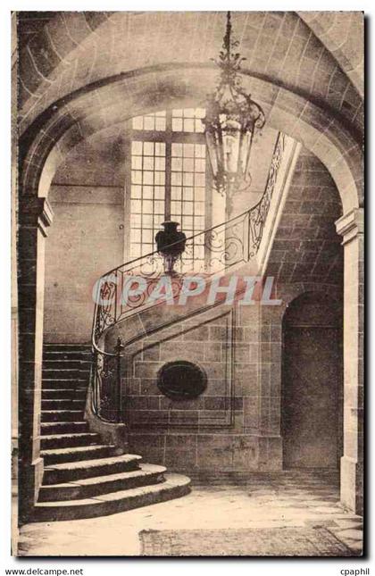 CPA Abbaye de Royaumont Asnieres sur Oise Escalier de la maison des hotes