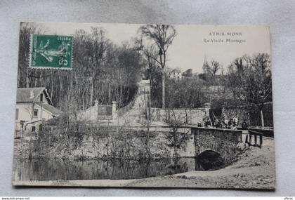 Cpa 1913, Athis Mons, la vieille montagne, Essonne 91