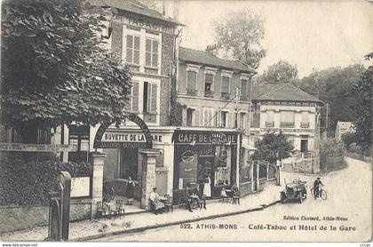 CPA Athis-Mons Café-Tabac et Hôtel de la Gare