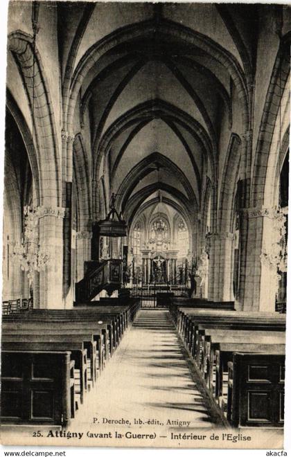 CPA ATTIGNY (avant la Guerre) - Intérieur de l'Église (224372)