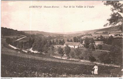 CARTE POSTALE ANCIENNE DE AUBERIVE  -  VUE DE LA  VALLEE DE L'AUBE
