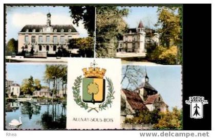 93 Aulnay-sous-Bois - AULNAY-SOUS-BOIS  I - Hôtel de Ville  II - Parc Dumont  III - Lac du Parc Muni Rhea D93D  C78032C
