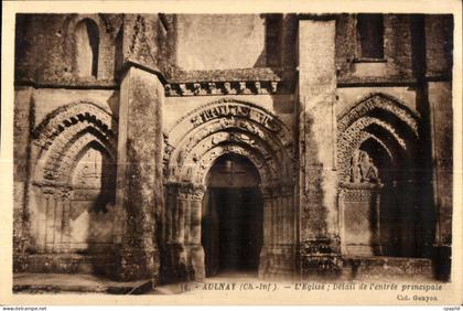 CPA Aulnay L Eglise Detail de l entree pricipale