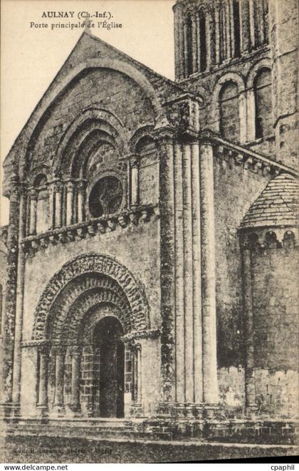 CPA Aulnay Porte Principale de L'Eglise