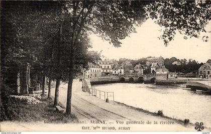 Auray CPA Vue generale de la riviere