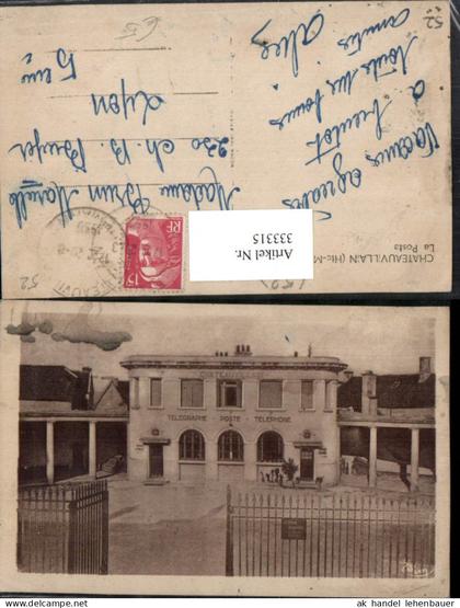 333315,Champagne-Ardenne Haute-Marne Chateauvillain La Poste Postamt