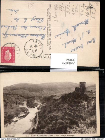 350365,Rhone-Alpes Isere Loire Saint-Maurice-sur-Loire Les tours et les Gorges Turm