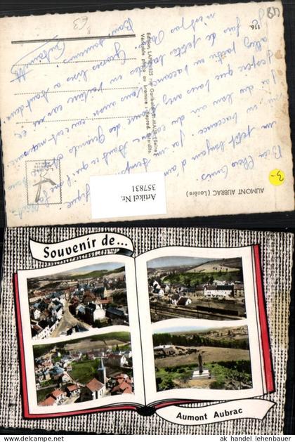 357831,Languedoc-Roussillon Lozere Aumont Aubrac Totale Kirche Bahnhof Mehrbildkarte