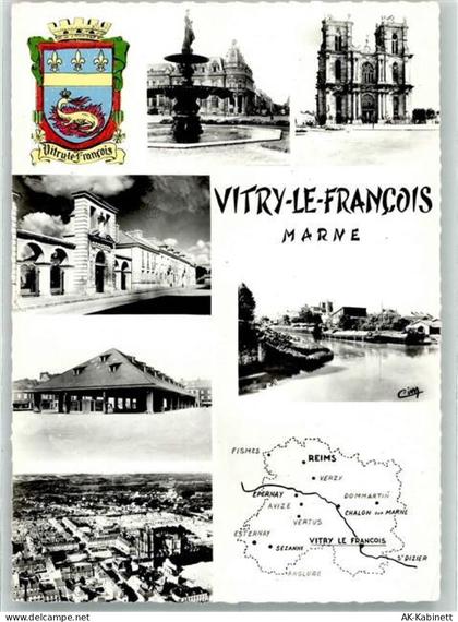 51300 Vitry-le-Francois Foto AK Wappen Kirche - 39755990