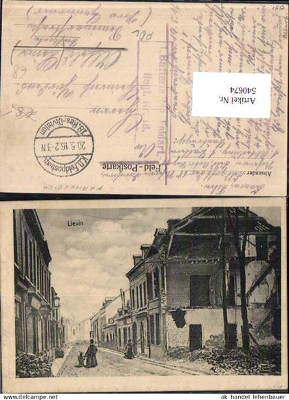 540674 France Lievin WW1 Zerstörte Gebäude Feldpost