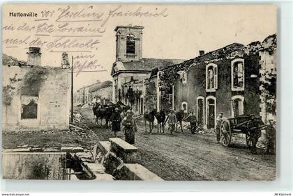 55210 Vigneulles-les-Hattonchatel - Strasse mit zerschossenen Häusern So... - 51637305