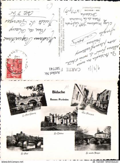 587741,Mehrbild Ak Bidache Basses-Pyrenees Le Chateau Rue Principale France