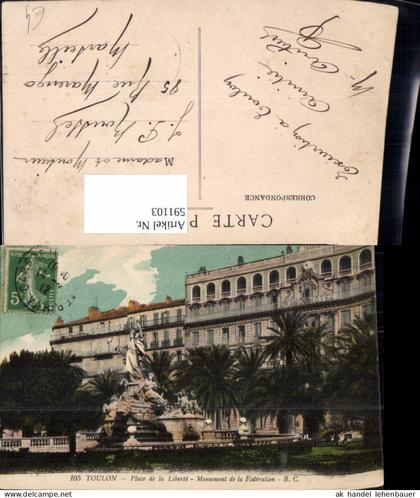 591103,Toulon Var Place de la Liberte Monument de la Federation Statue Brunnen France