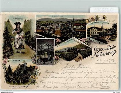 67110 Niederbronn-les-Bains Bad Niederbronn 1900 Lithographie Elsässerin... - 13232003