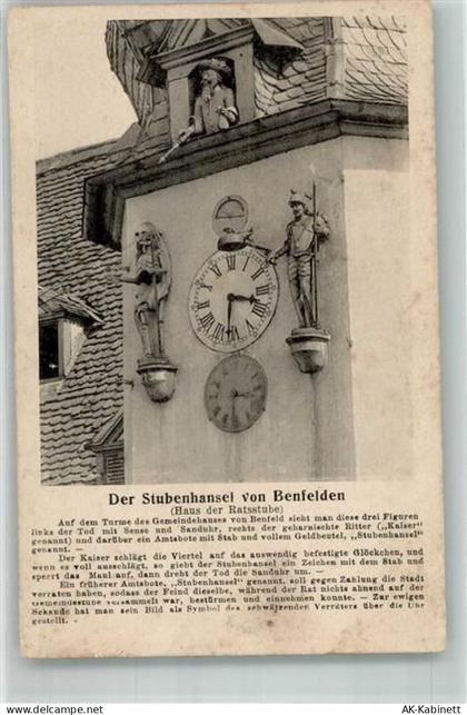 67230 Benfeld Foto AK Denkmal Stubenhansel Uhr Tod mit Sense Gasthaus Ra... - 38029526