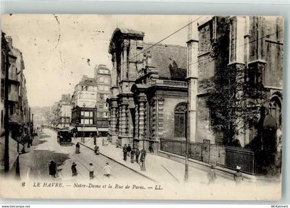 76600 Le Havre 1923 - Straßenbahn Kirche Notre Dame Rue de Paris - 39638784