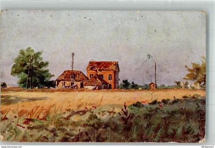 80700 Beuvraignes 1917 Gebrauchsspuren Feldpost WK I Bahnhof - 38059843