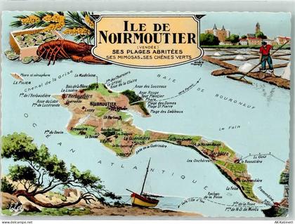 85330 Noirmoutier-en-lIle Gebrauchsspuren Île de Noirmoutier Landkarte L... - 39509801