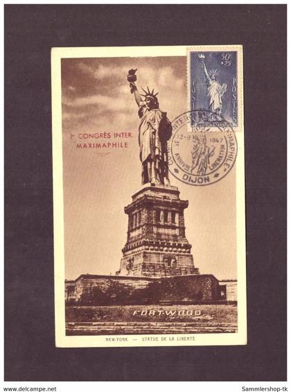 Ansichtskarte Frankreich Dijon - New York / Statue de la Liberte - 1947