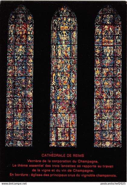BR1273 Verriere de la corporation du champagne Reims La Cathedrale pend   france