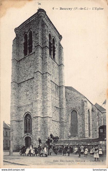 C086 France Beuvry L'Eglise vintage postcard