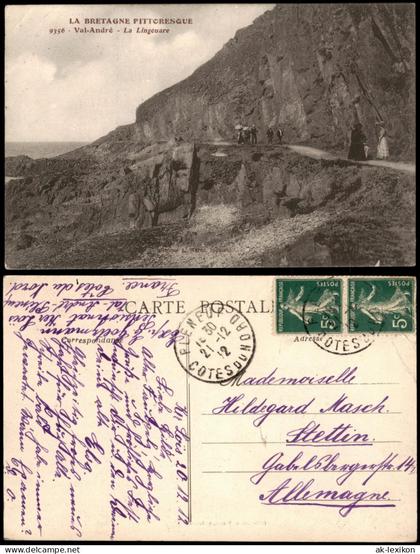 CPA Pléneuf-Val-André Steilküste La Lingouare bei Val-André 1912