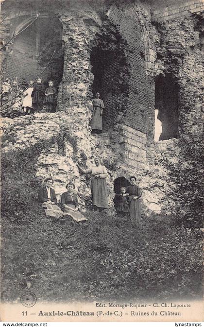 France Auxi le Chateau Ruins of Castle vintage postcard