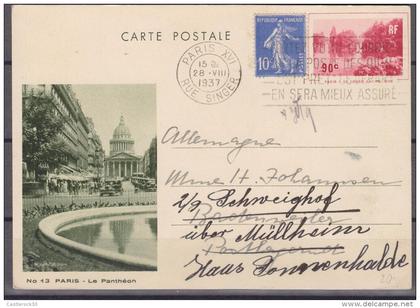 O) 1937 FRANCE, PANTHEON, LE GRAND BOIS -  TREE , POSTAL CARD  XF