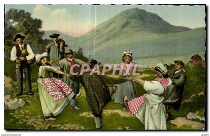 CPA Types d Auvergne La Bourree Folklore Costume
