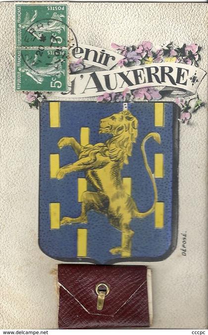 CPA Auxerre Armoiries carte sytème