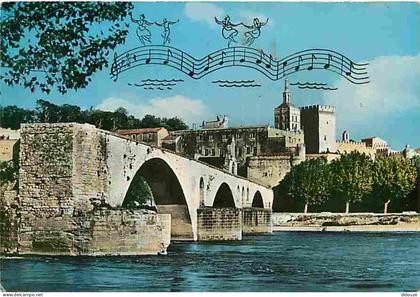 84 - Avignon - Le Pont Saint Bénézet - Le Palais des Papes - Flamme Postale - Partition - CPM - Voir Scans Recto-Verso