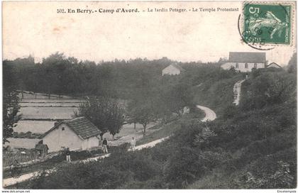 CPA-Carte Postale  France Avord Camp Jardin potager et église protestante 1909 VM53550ok
