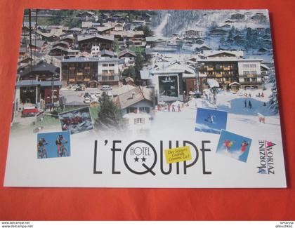 CPM Carte Postale Thème hébergement  en station de ski  localisé Hôtel L' Équipe a AVORIAZ  Haute Savoie
