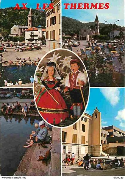 Carte Postale - 09 - Ax les Thermes - Multivues - Poupées couple bethamalais - Flamme Postale de Ax les Thermes - CPM -