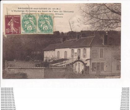 CARTE PEU COURANTE  de BAGNEAUX SUR LOING auberge du loing ( hôtel restaurant BATIER )  ( recto verso )