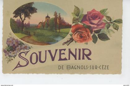 BAGNOLS SUR CEZE - Jolie carte fantaisie fleurs "Souvenir de BAGNOLS SUR CEZE "