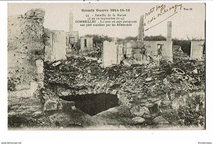 CPA-Carte Postale- FRANCE-Sommeilles- Caves où 7 personnes ont péri mutilé par les allemands-1914 -VMO15558