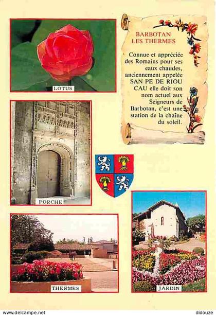 Carte Postale - 32 - Barbotan les Thermes - Multivues - Blasons - Fleurs - Flamme Postale de Barbotan les Thermes - CPM
